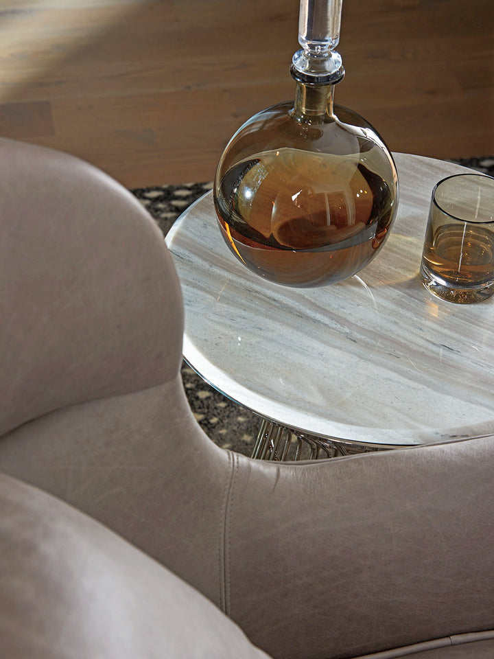 Ariana - Martini Stainless Accent Table - Pearl Silver