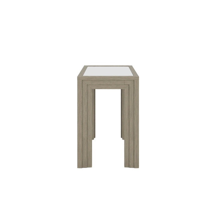 Wilde - Glass Top Chairside Table - Light Brown