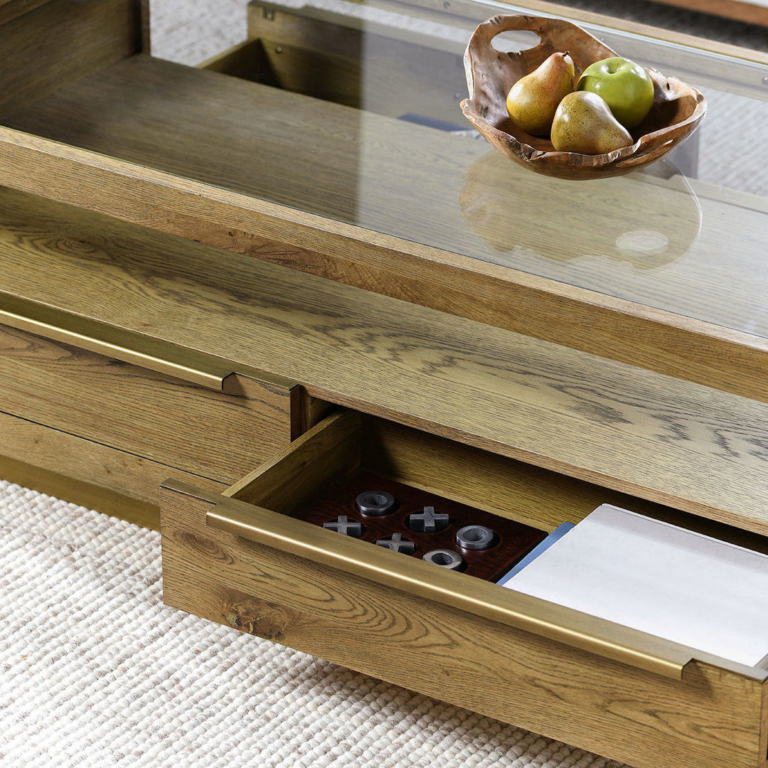 Fallbook - 4 Drawer Coffee Table - Light Brown
