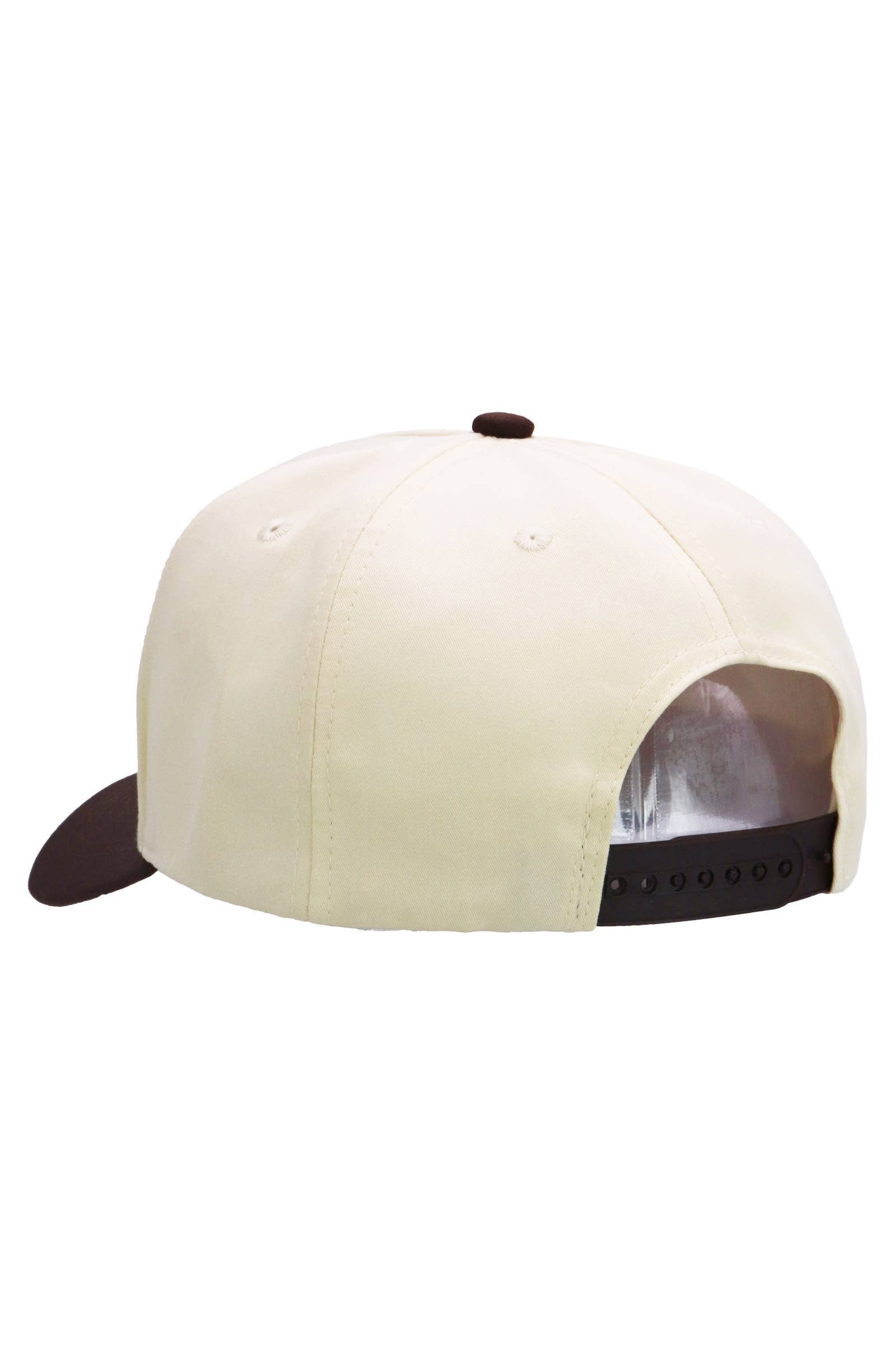 Two Tone Beige Upper Five Panel Baseball Cap: Beige/Aqua / One Size