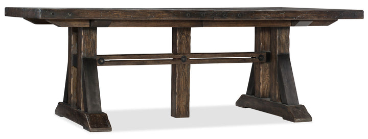 Roslyn County - Trestle Dining Table With Leaves - Dark Brown