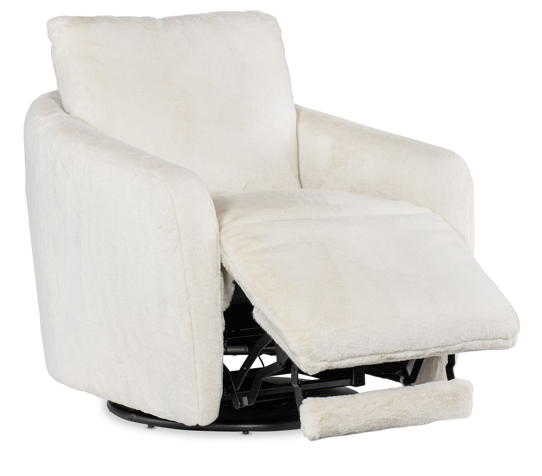 Bonnie - Swivel Chair With Power Footrest - White