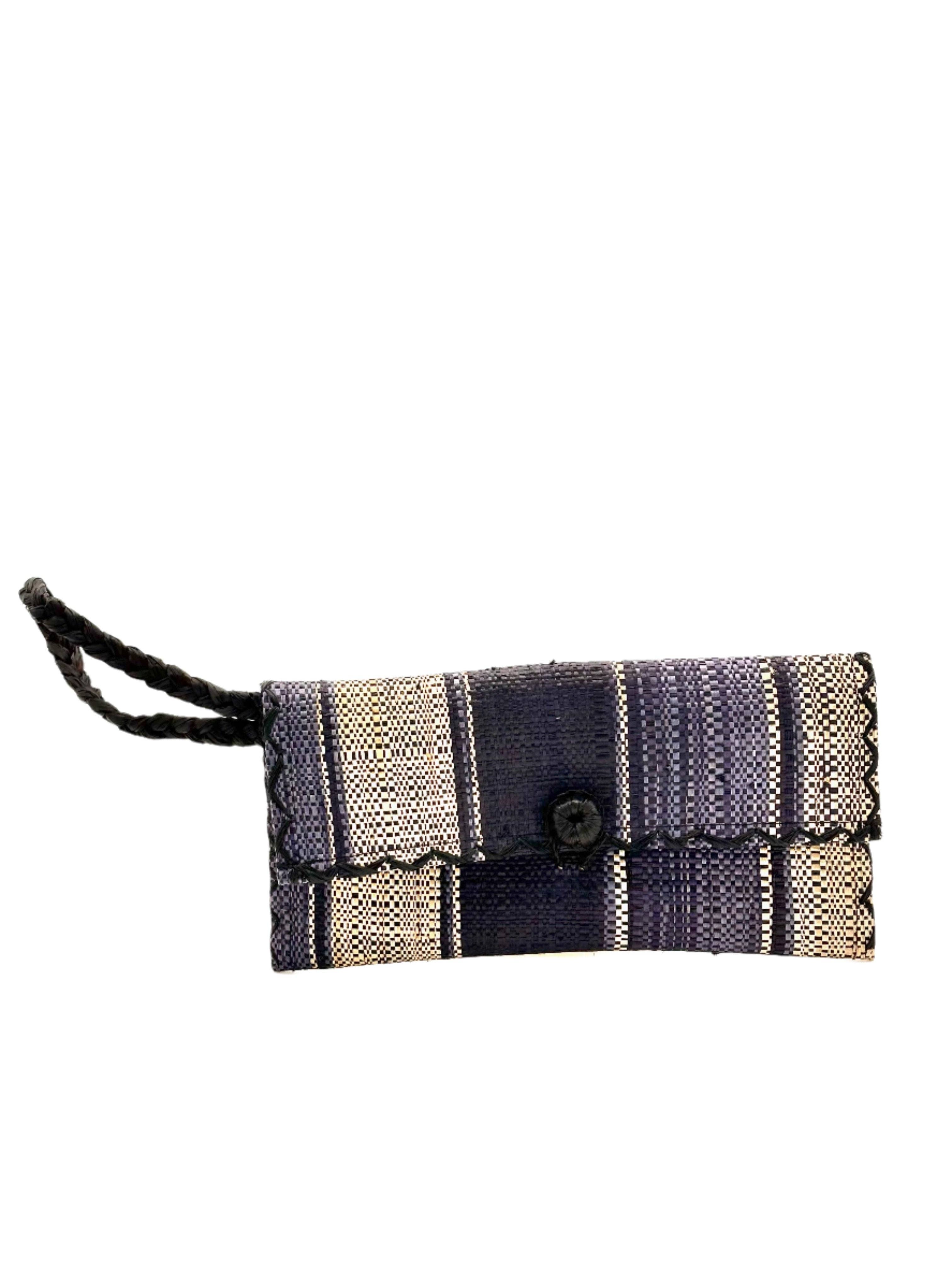 ChiChi Straw Clutch Wristlet Bag: Teal