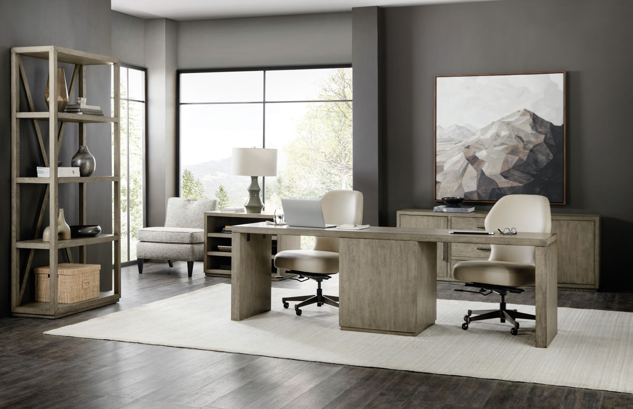 Linville Falls - Open Desk Cabinet - Gray