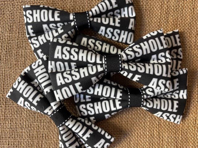 Asshole Black & White Bow Tie Standard Size