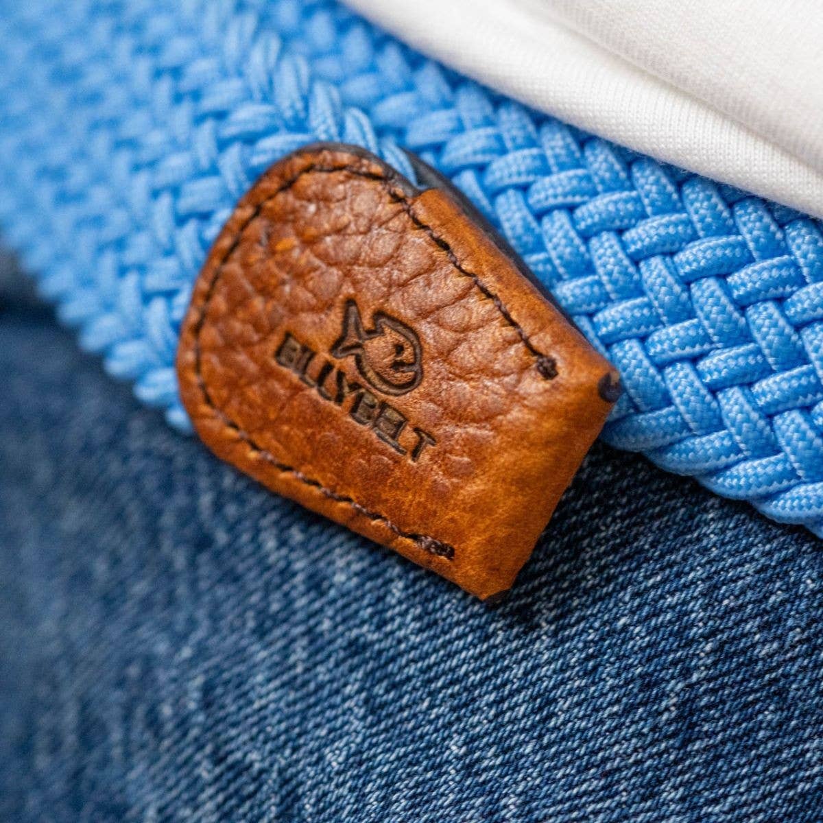 Alaska Blue elastic braided belt: Size 0