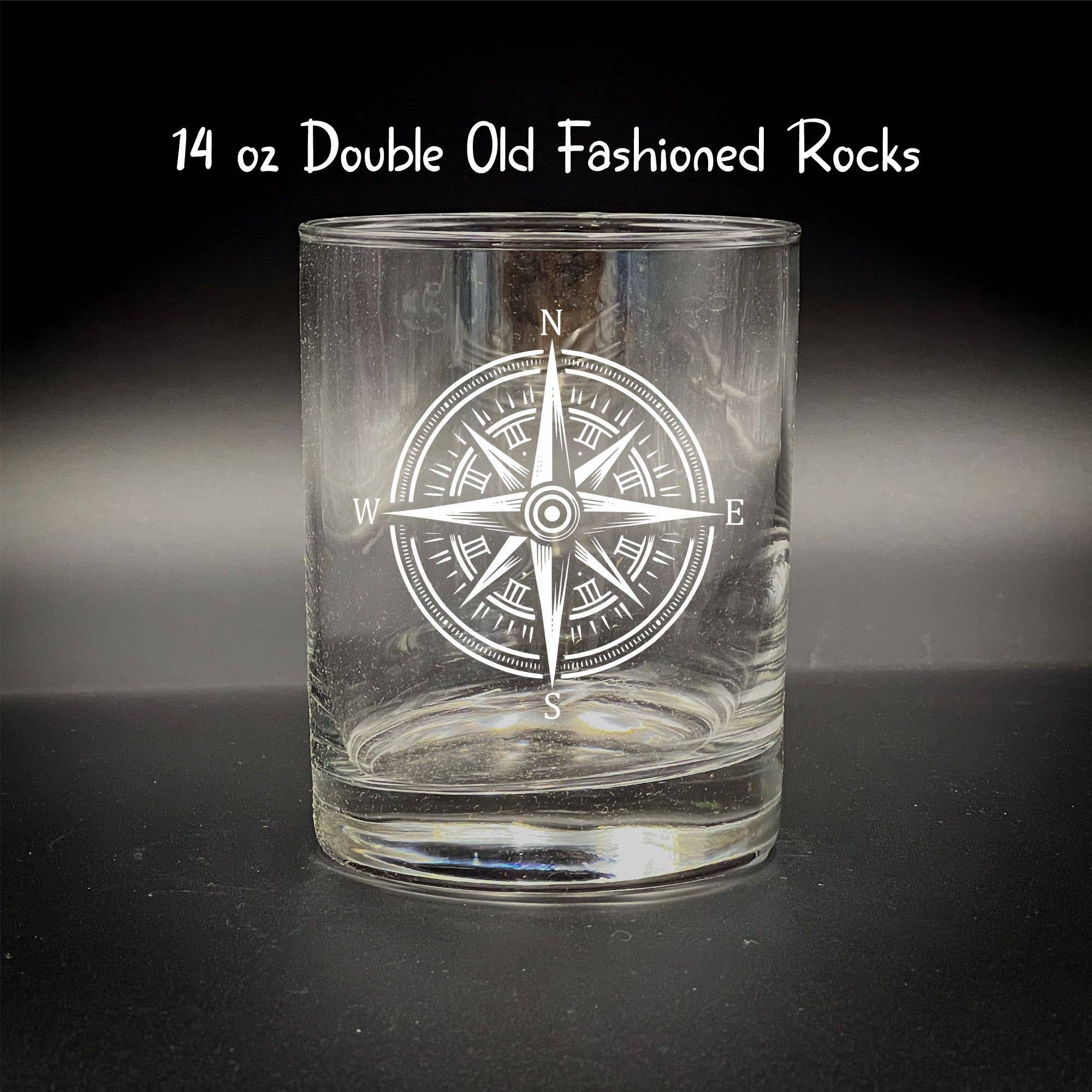 Compass 14 oz Double Old Fashioned: No Custom text