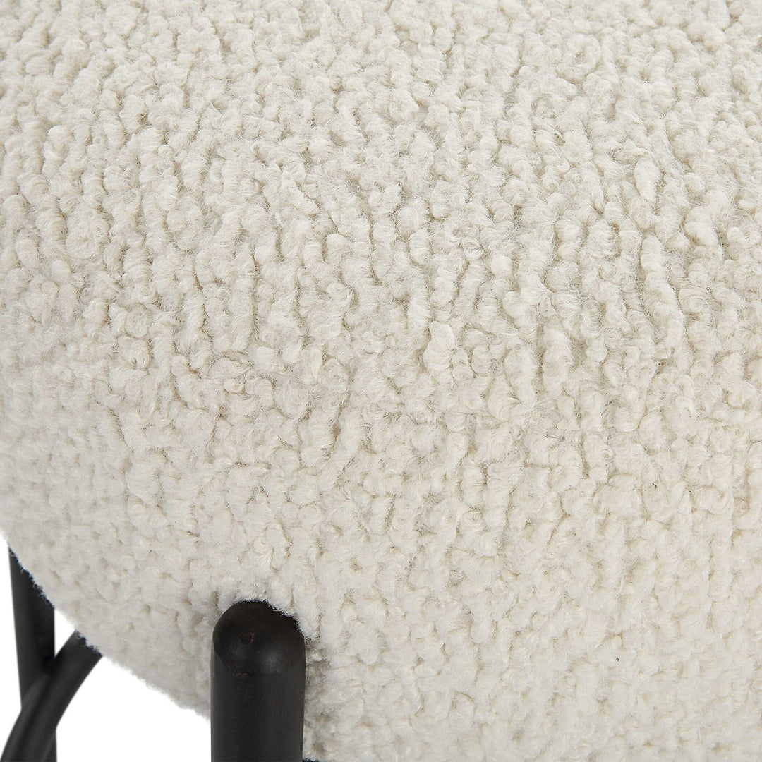 Arles - Plush Counter Stool - White