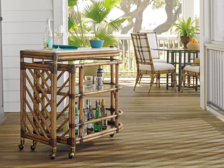 Twin Palms - Cable Beach Bar Cart - Light Brown