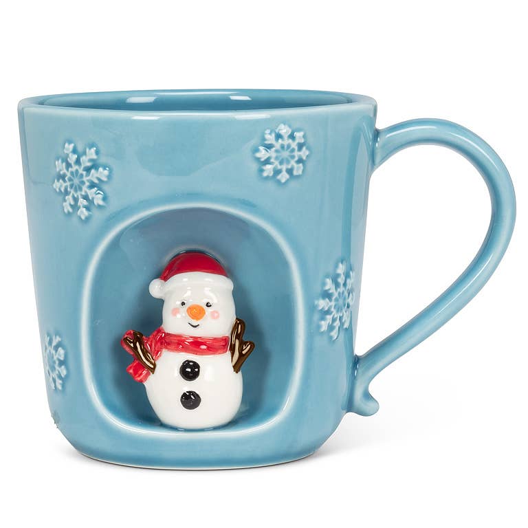 Snowflake Mug with Holiday Characters: Snowman