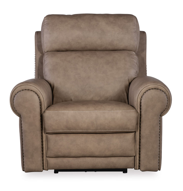 Duncan - Power Recliner With Power Headrest & Lumbar - Light Brown