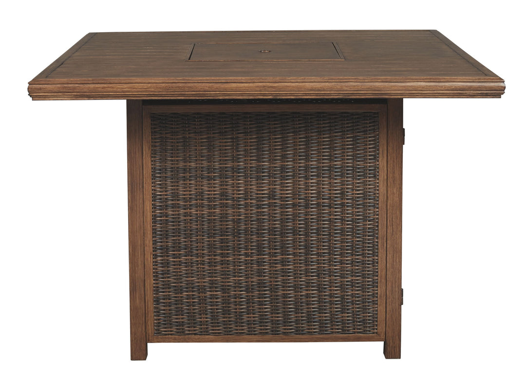 Paradise Trail - Medium Brown - Square Bar Table w/Fire Pit