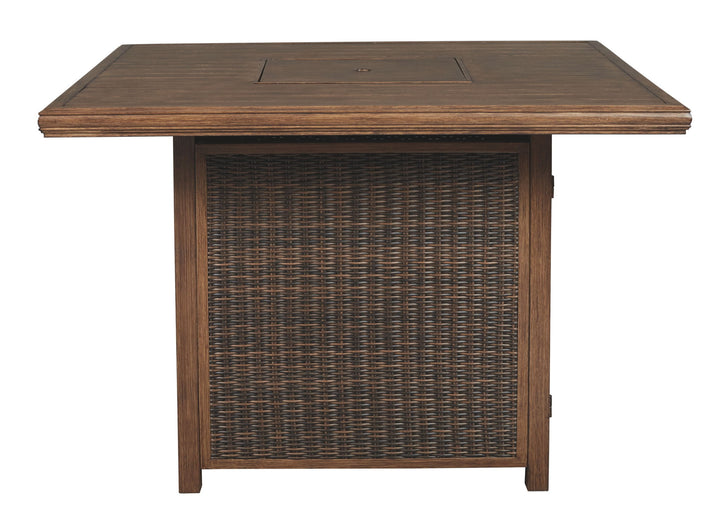 Paradise Trail - Medium Brown - Square Bar Table w/Fire Pit
