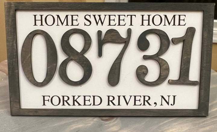 Personalized Zip Code Wood Sign: Gray