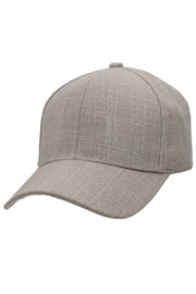 Jute Fabric Six Panel Snap Back Baseball Cap