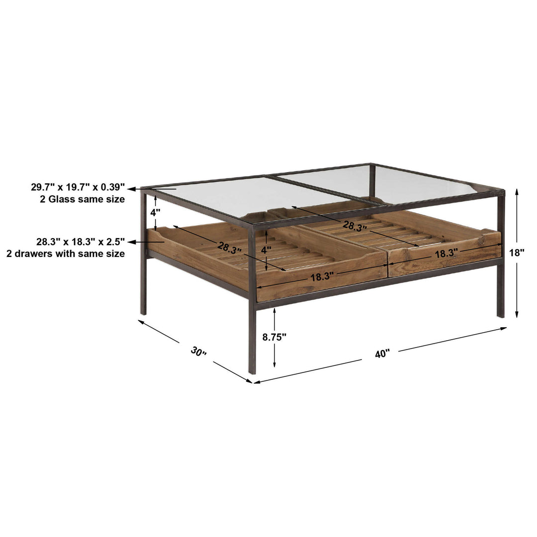 Silas - Coffee Table - Light Brown & Black