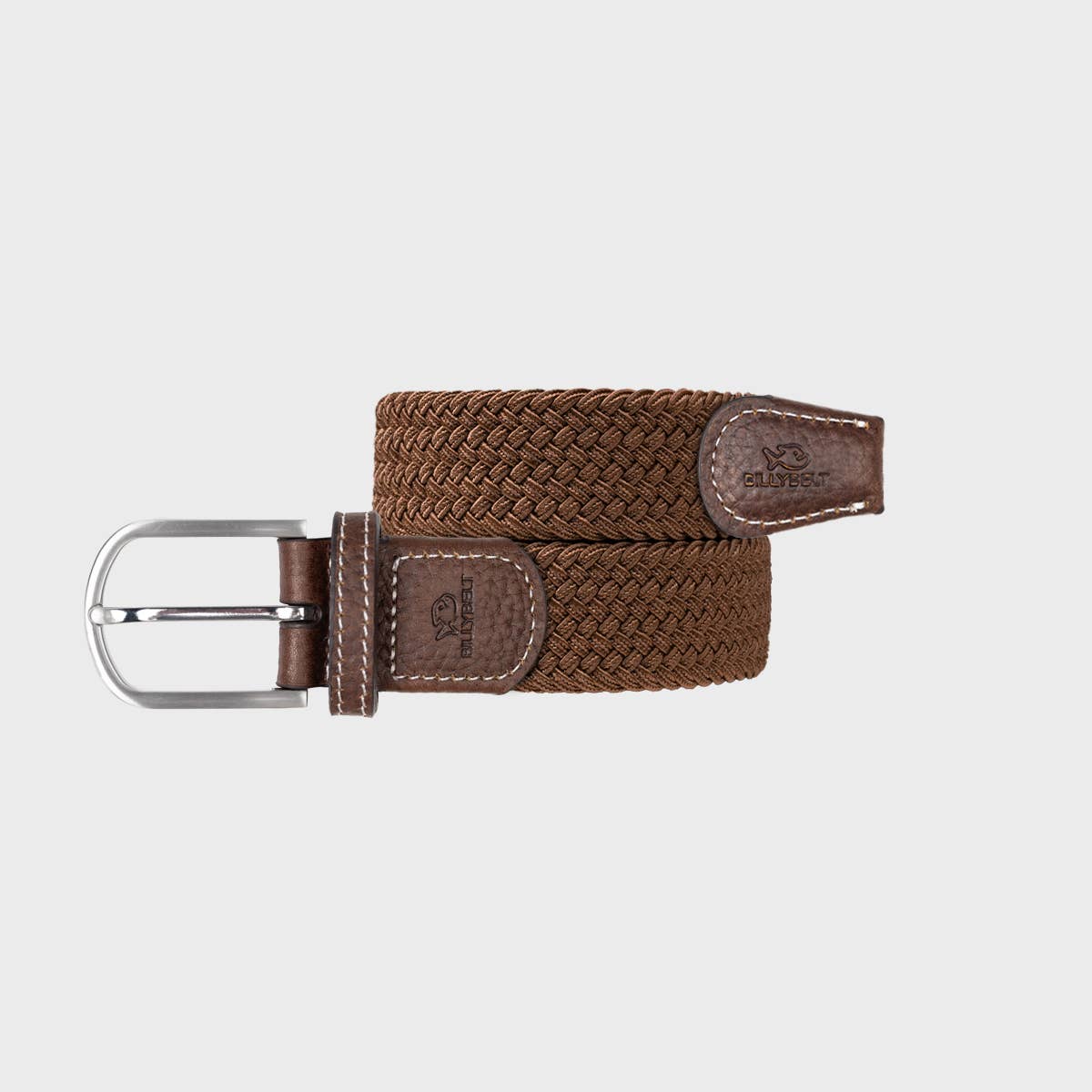 Elastic Braided Belt in Camel Brown