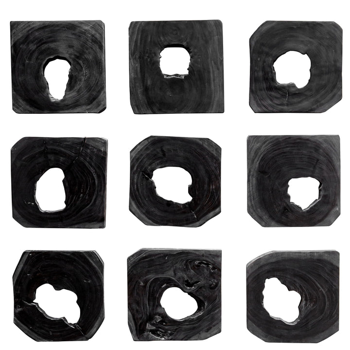 Bahati - Wood Wall Art (Set of 9) - Ebony Black