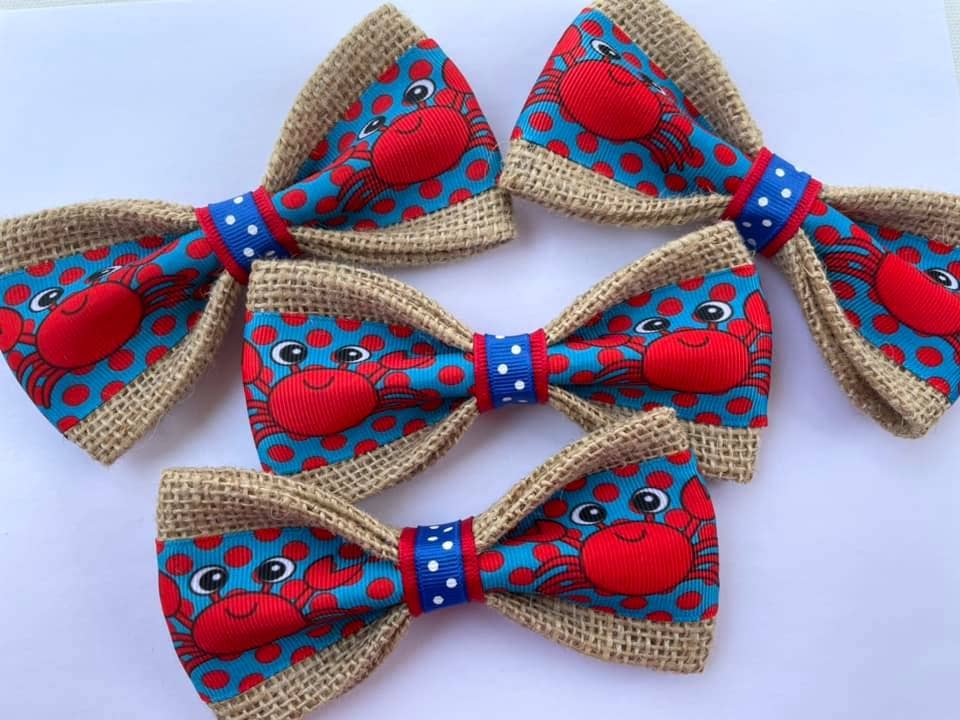 Red Crabs Polka Dot Blue