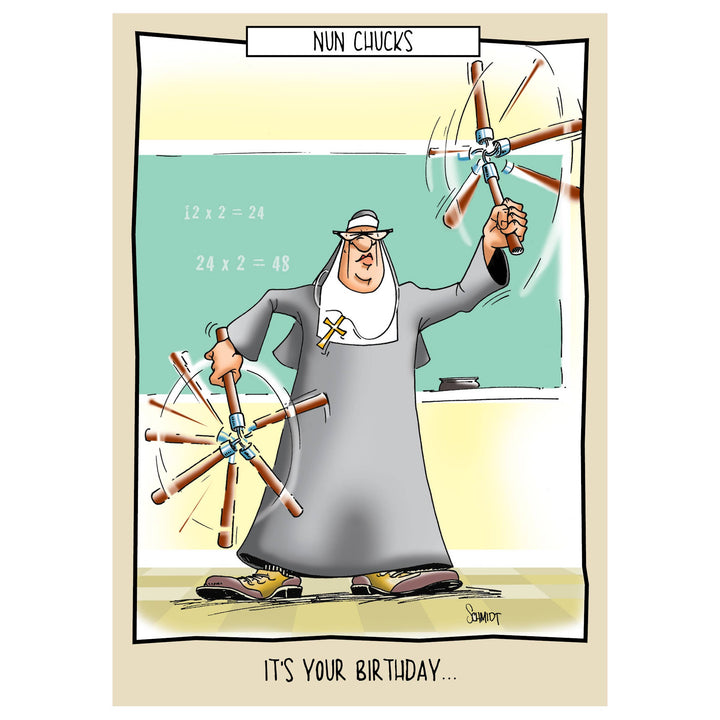 Nun Chucks | Funny Birthday Card