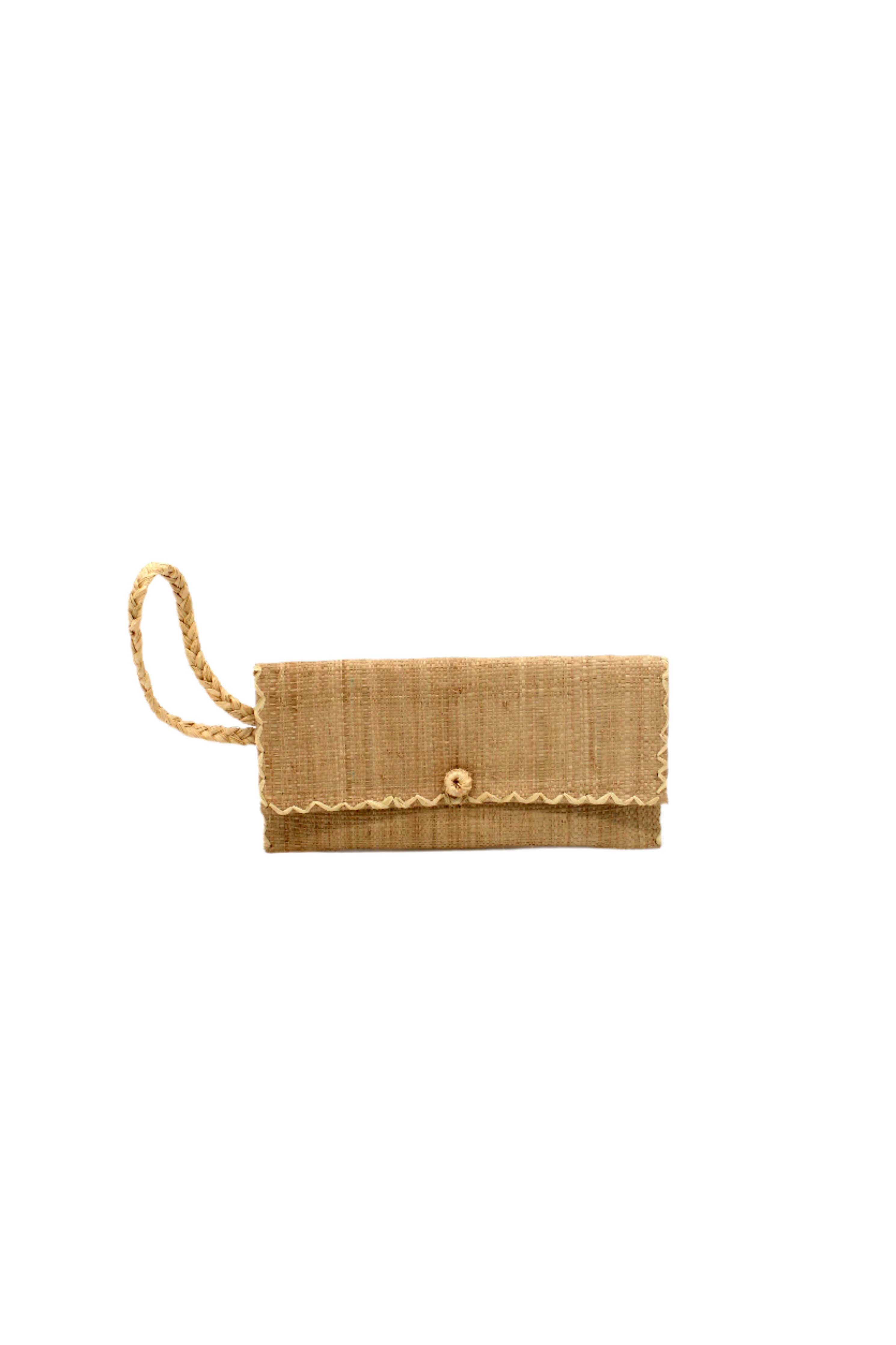 ChiChi Straw Clutch Wristlet Bag: Teal