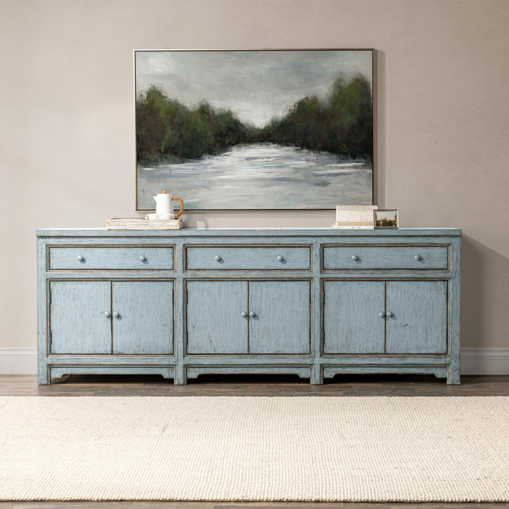Montgomery - 3 Drawers 6 Door Cabinet - Sky Blue