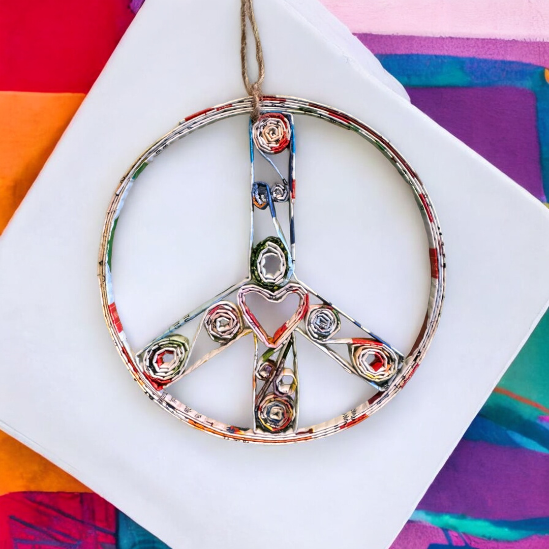 Peace Sign Ornament - Recycled Paper