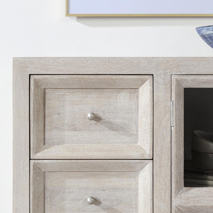 Isha - 3 Drawers 2 Door Cabinet - White Washed