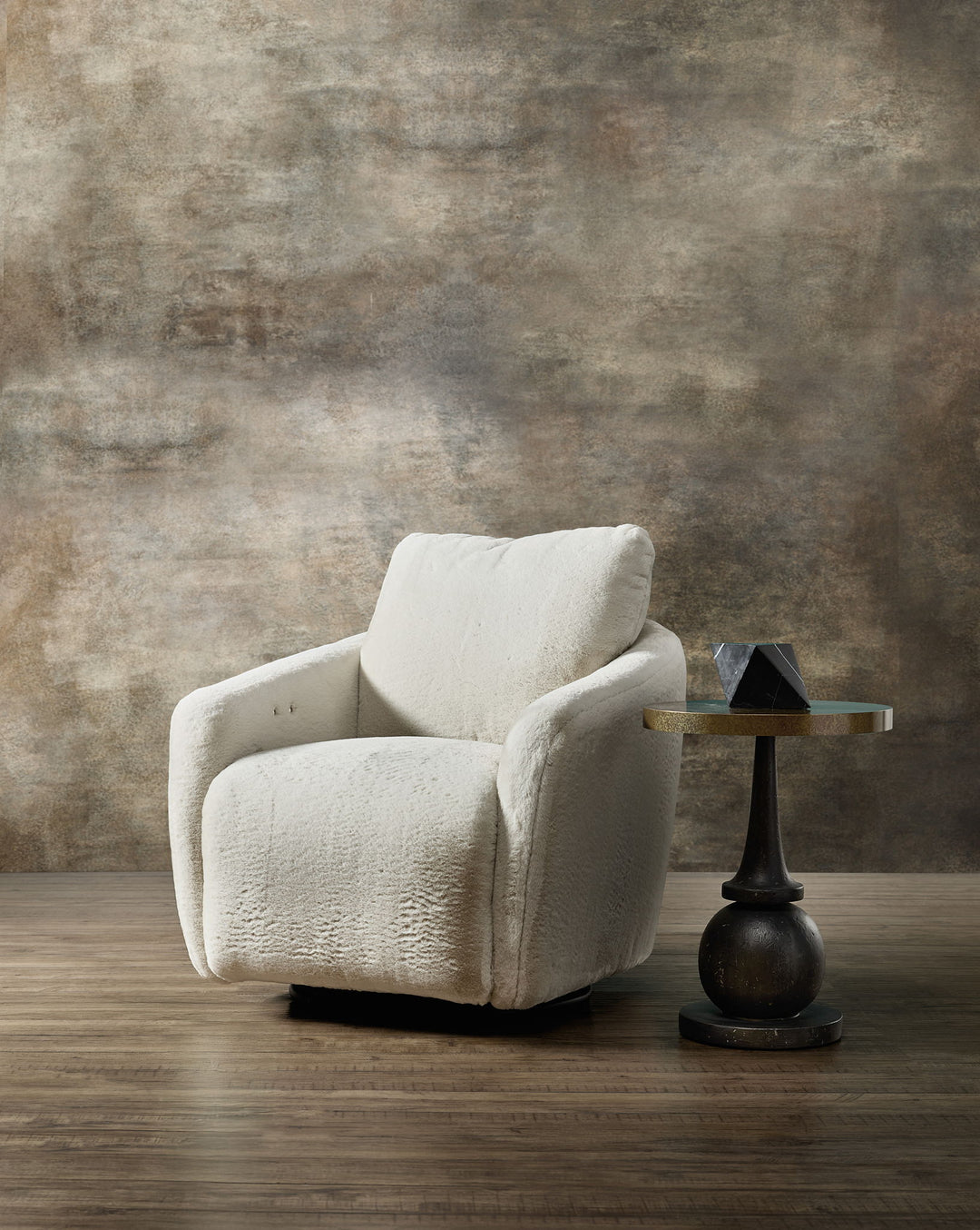 CC - Bonnie Swivel Chair With Power Footrest - White