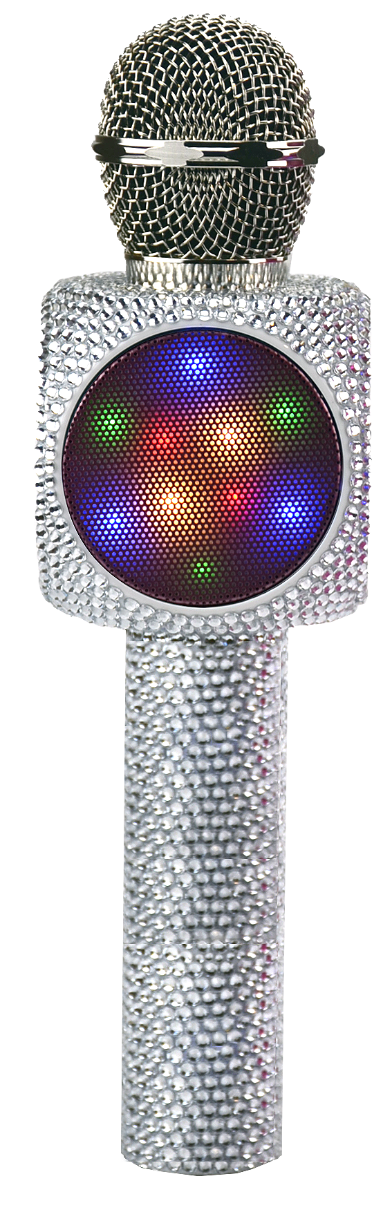 Silver Bling Karaoke Microphone & Bluetooth Speaker