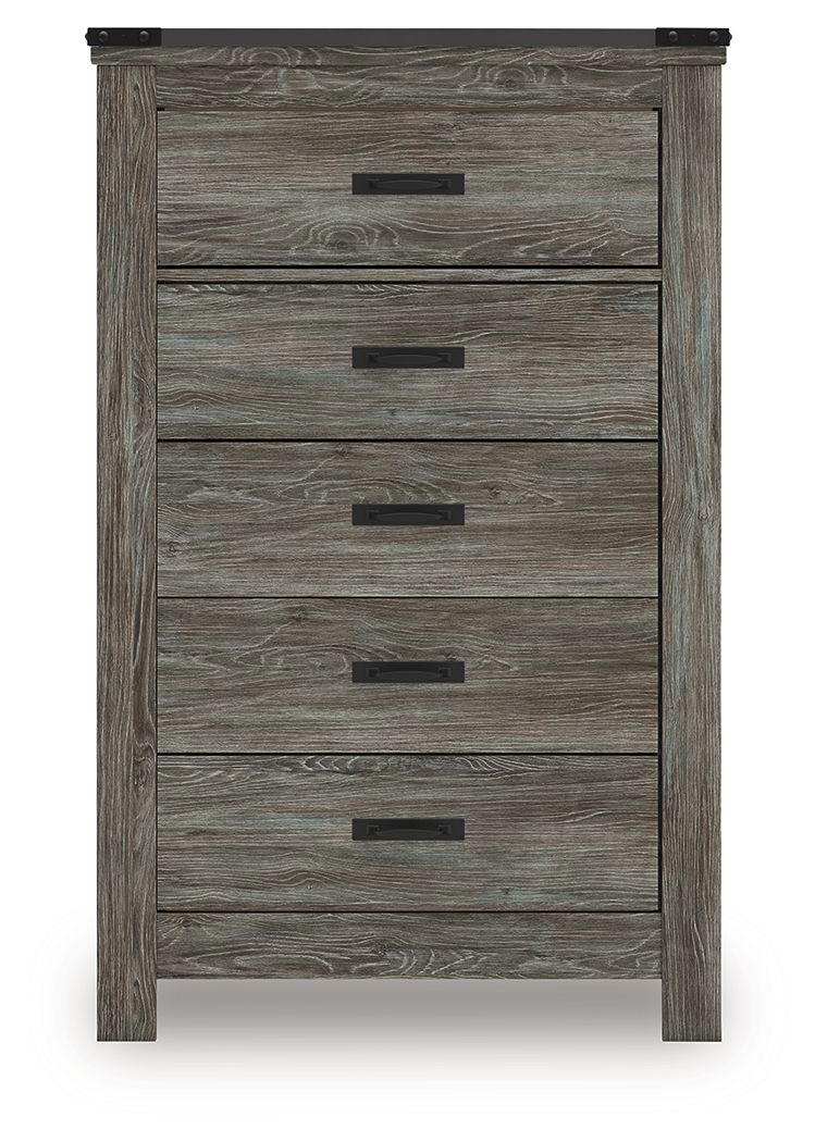 Frandern - Gray - Five Drawer Chest