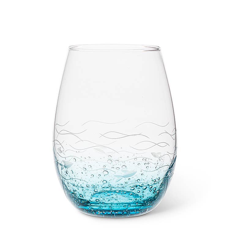 Blu/Clear Fish Cut SG-5"H(18oz)-2530