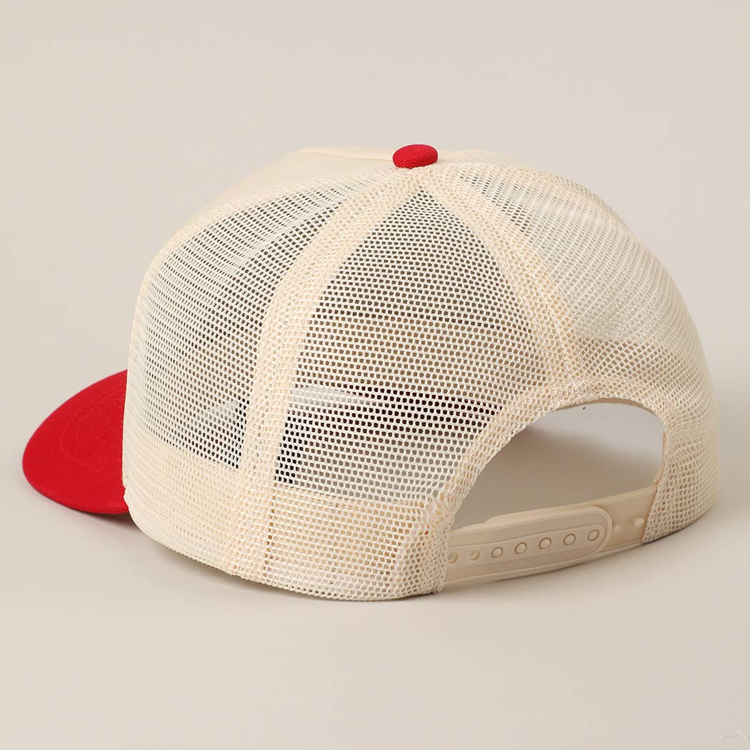 Solid Two-Tone Cotton Trucker Hat with Mesh Back