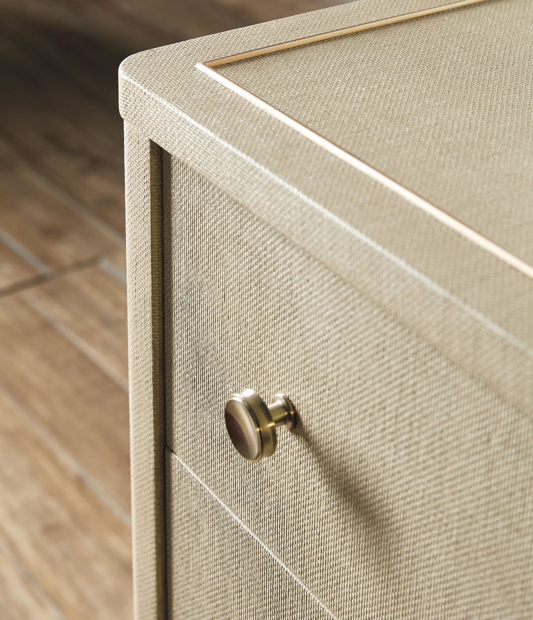 Archives - Raffia Three-Drawer Chest - Beige