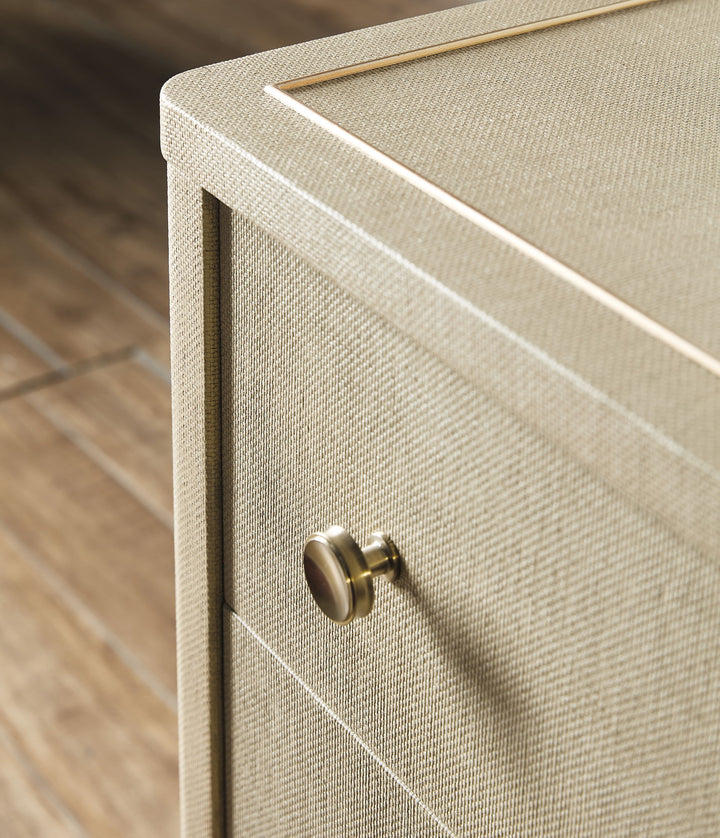 Archives - Raffia Three-Drawer Chest - Beige