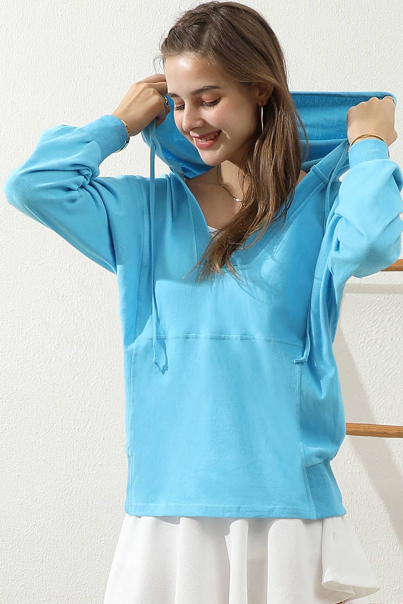 CWTTL1451_Basic Lightweight Pullover Hoodie Sweatshirt: NAVY / (XL) 1
