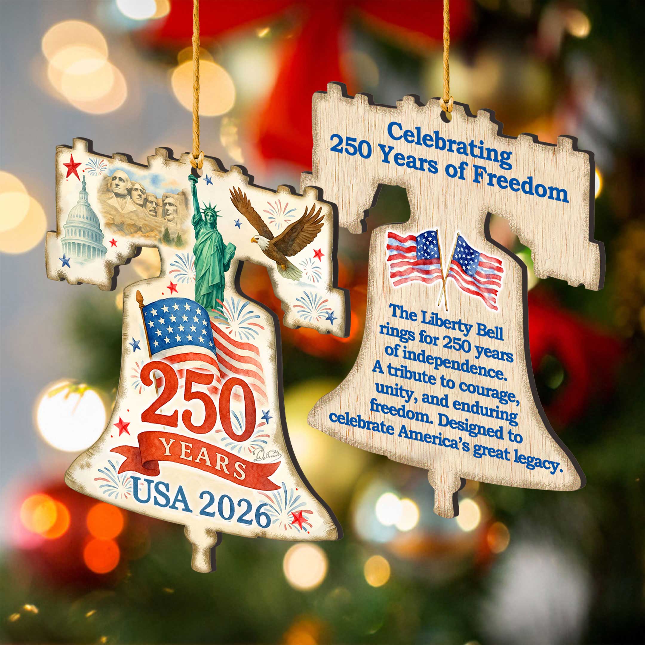 250th Anniversary of the USA Ornament Set of 3 G. DeBrekht
