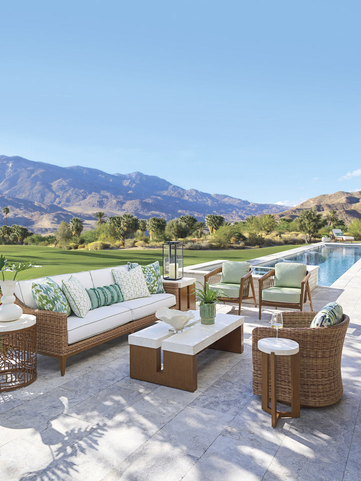 Palm Desert Poolside - Swivel Occassional Chair - Dark Brown / Green