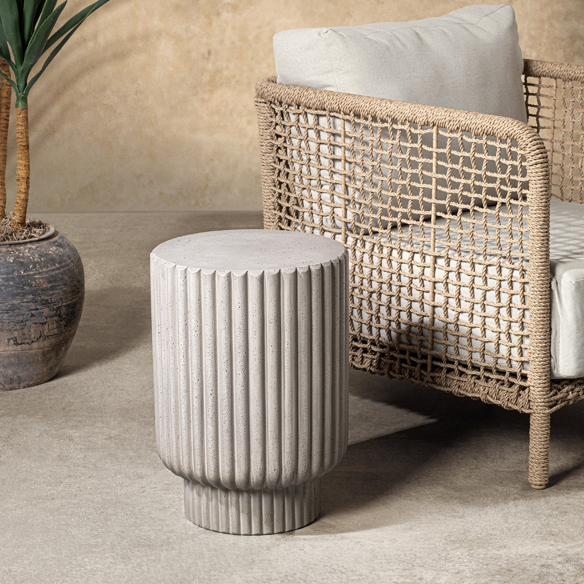 Givens - Outdoor Accent Table - Light Gray