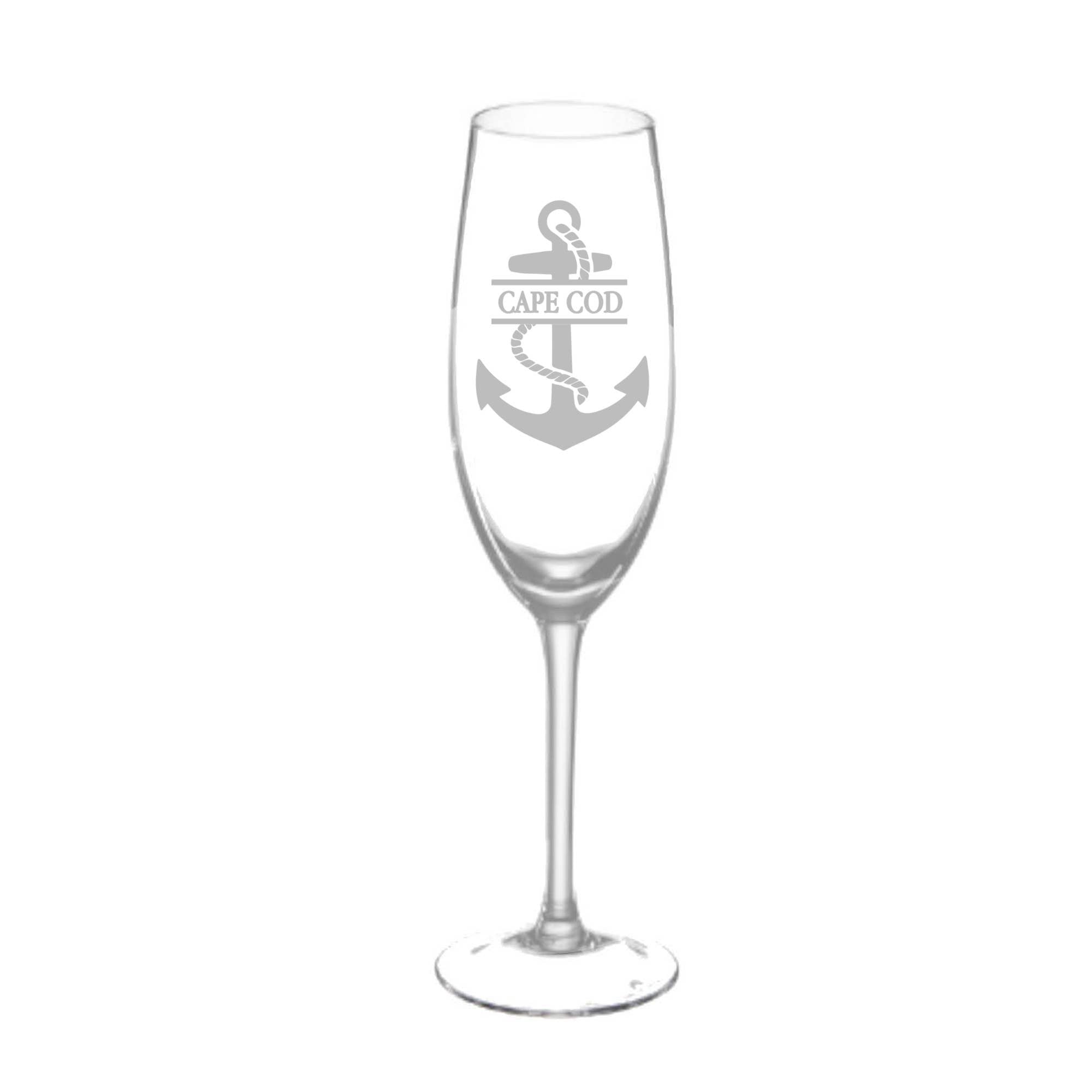 GLASSWARE - Anchor w Town Name: Stemless Wine Glass