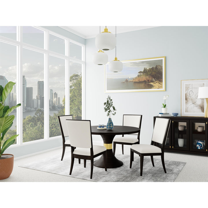 Lydia - Round Dining Table - Dark Brown