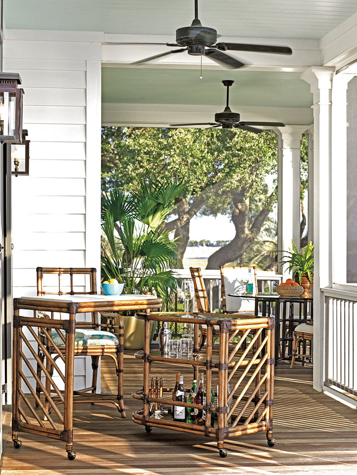 Twin Palms - Cable Beach Bar Cart - Light Brown