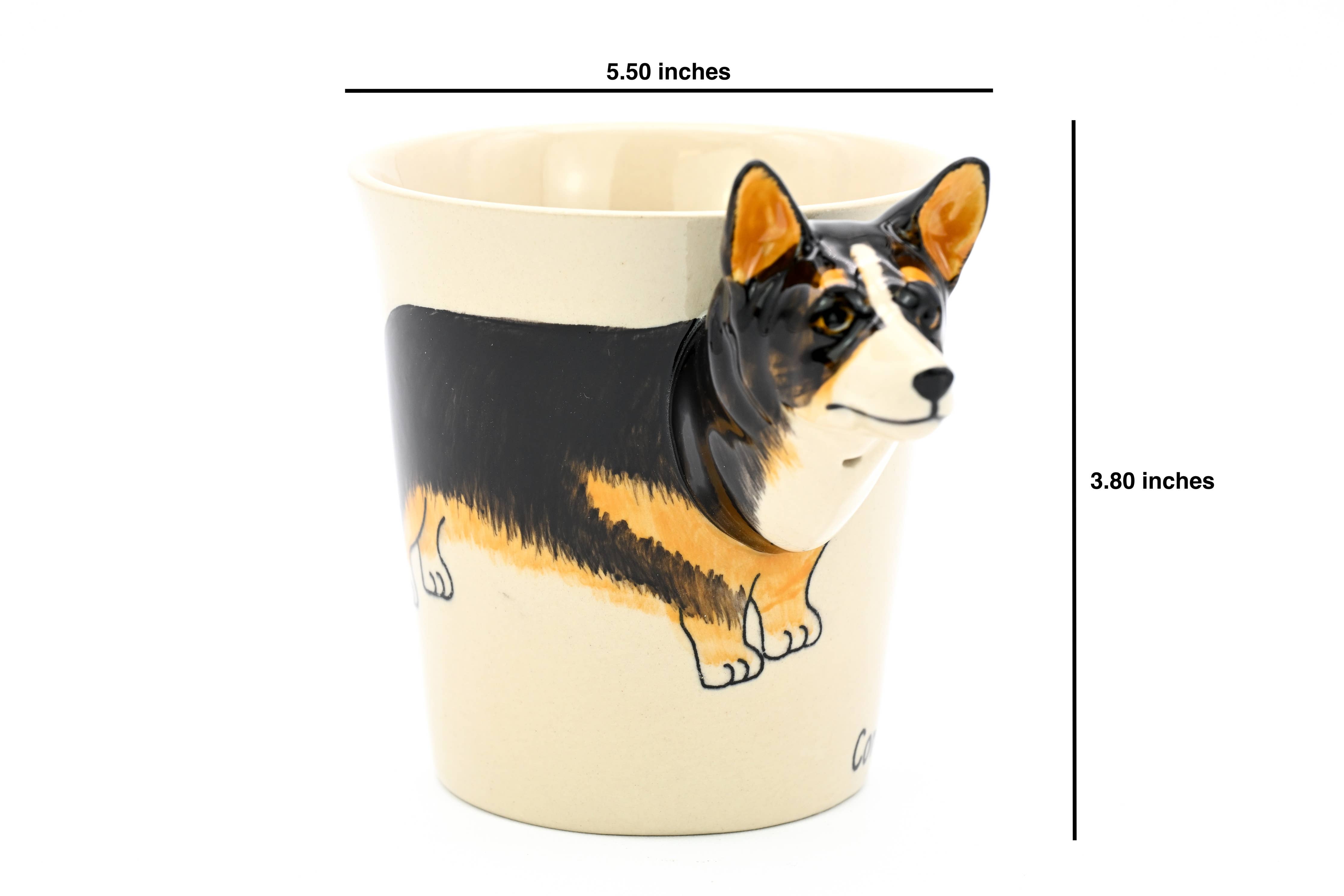MUG16BLACK Corgi black mug 10 oz