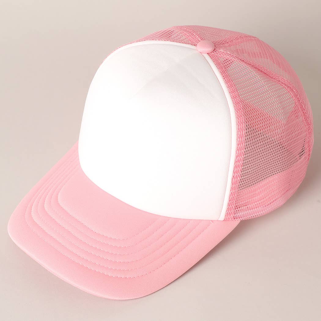 White Foam Front Colored Mesh Back Trucker Hat