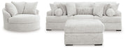 Cuddle Plush - 3 Pc. - 3-Piece Sectional, Chair And Ottoman - Arctic