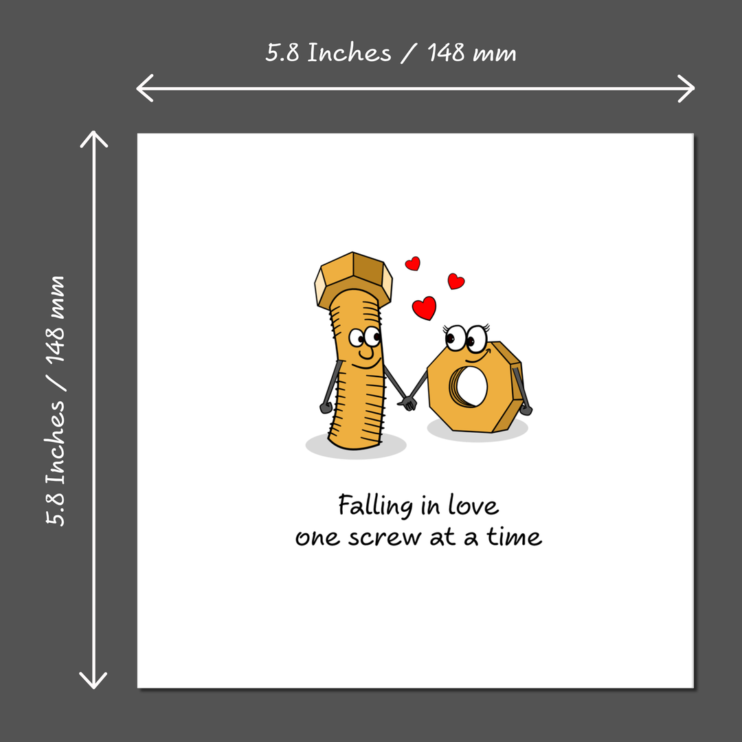 Rude Valentine's Card for Boyfriend Girlfriend Fiance Husband Wife Falling in Love Cartoon Screw Naughty Cheeky