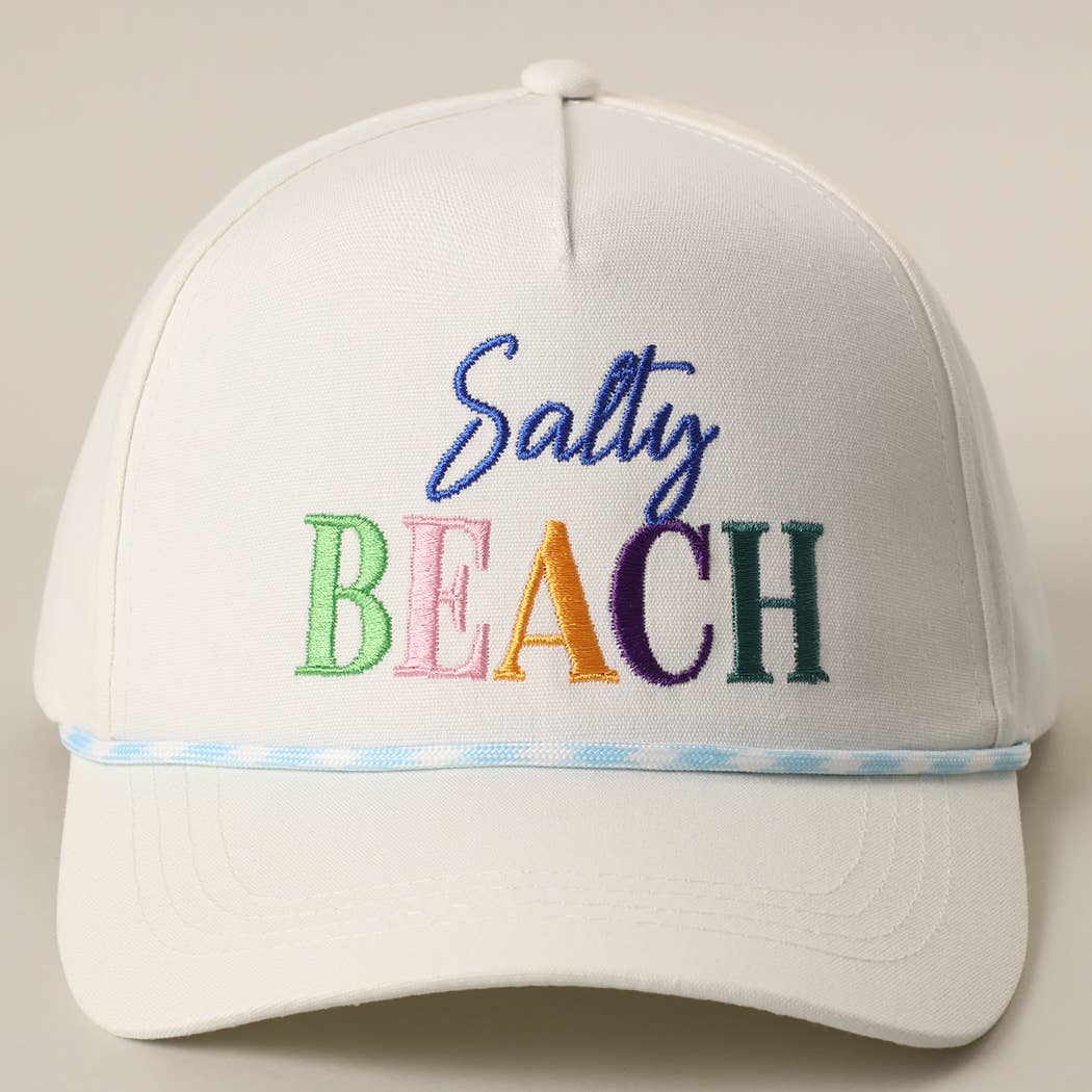 SALTY BEACH Embroidered Rope Trucker Hat