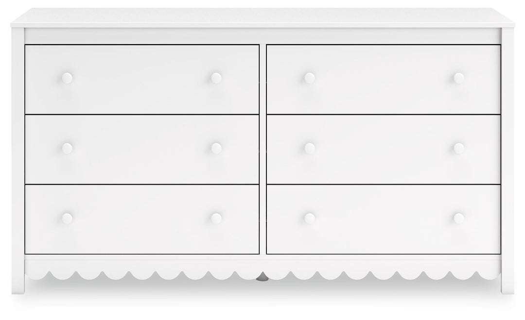 Hallityn - White - Six Drawer Dresser