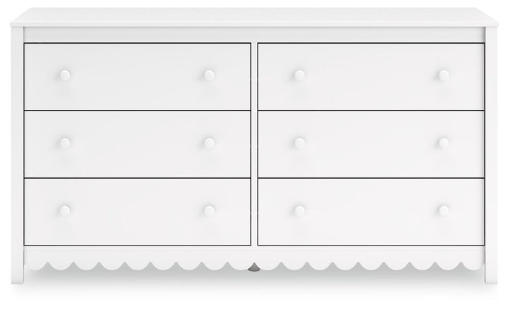 Hallityn - White - Six Drawer Dresser