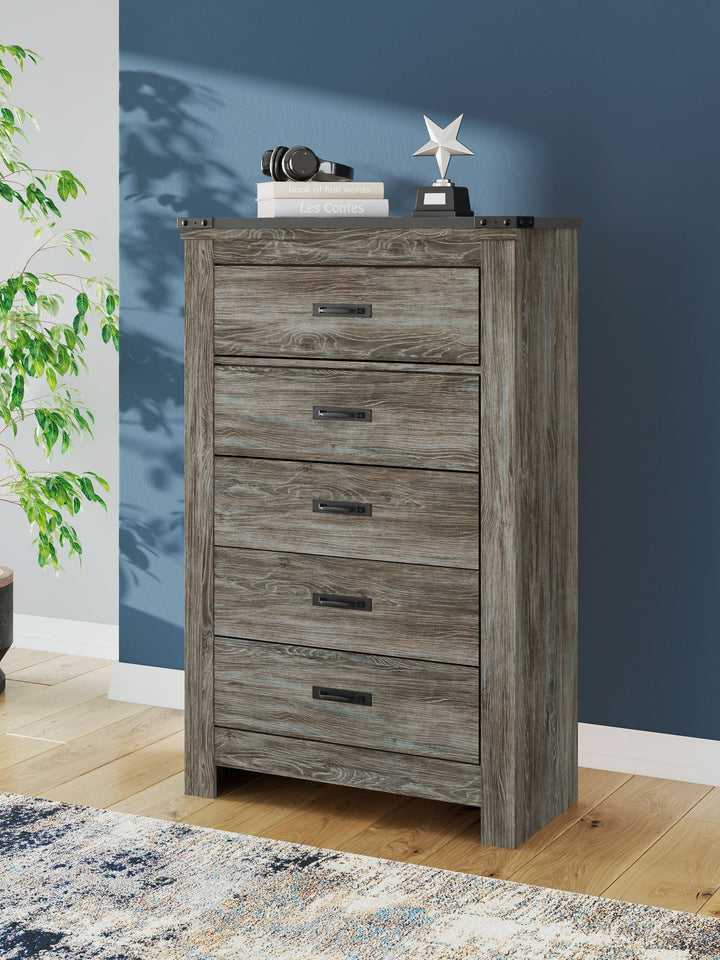Frandern - Gray - Five Drawer Chest